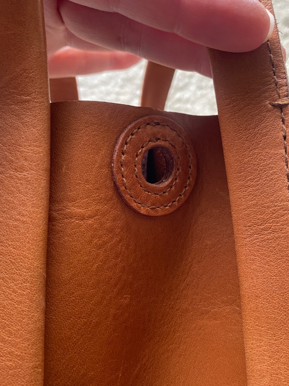Madewell Small Leather Handbag w/Shoulder Strap-Crossbody Strap-Light Brown Tone - Picture 8 of 15